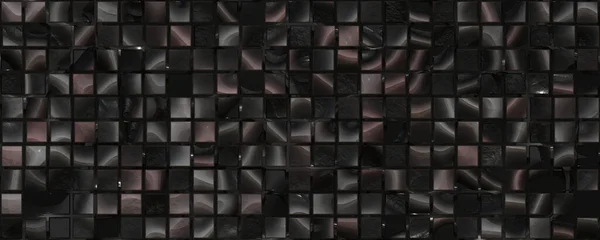 数字墙纸 黑色格子瓷砖纹理背景 — 图库照片