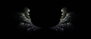 Keskin tüylü şeytanın soyut kanatları.