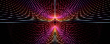 Ufuk boyunca eski tarz bir arkaplanda çizgiler