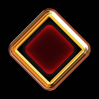 Altın yuvarlak kare kırmızı başlatma düğmesi