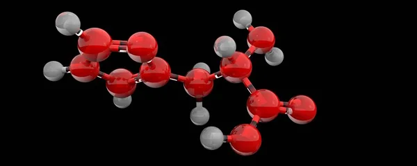组氨酸分子的3D红光玻璃结构 — 图库照片