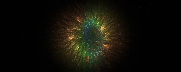Bunte Energie Explosionseffekte Nachthimmel — Stockfoto
