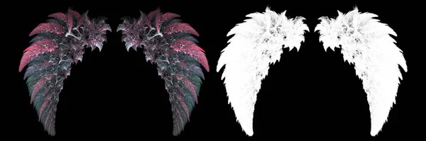 Abstract Fantasy Feather White Clipping Mask — Stock Photo, Image