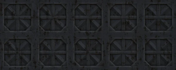 Anyag Rozsdás Fekete Fal Menedék Panel Textúra Háttér — Stock Fotó