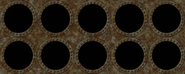 Material Steampunk Grunge Metal Buraco Painel Com Textura Enferrujada Fundo — Fotografia de Stock