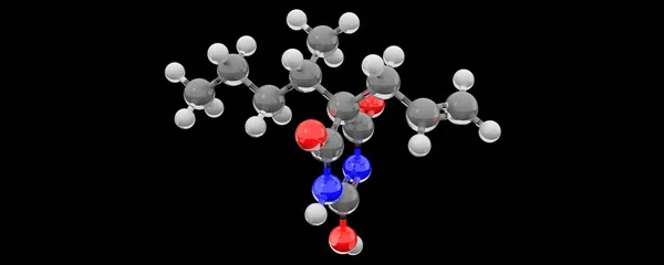 Estrutura Química Vidro Molécula Barbitúrico — Fotografia de Stock