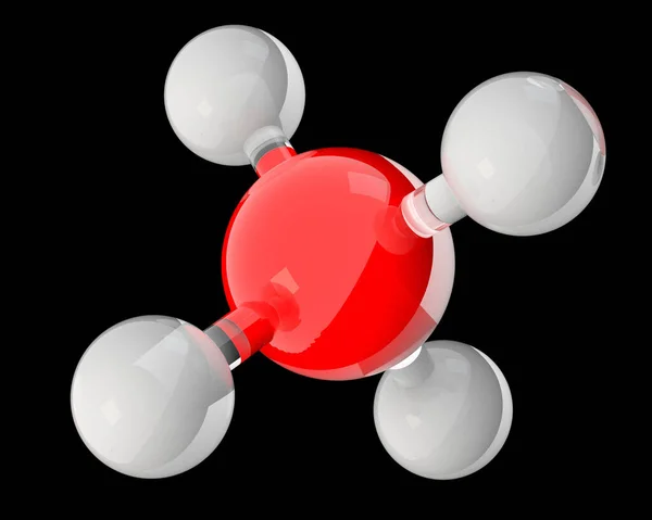 3D甲烷分子的化学结构 — 图库照片