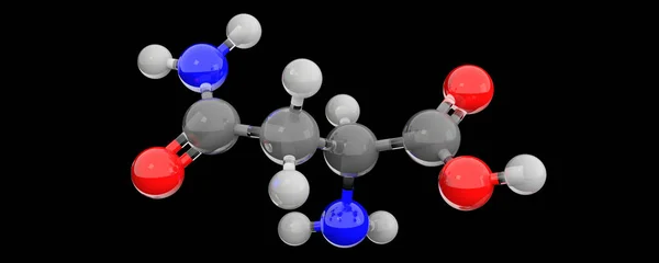 Estrutura Química Vidro Molécula Asparagina — Fotografia de Stock