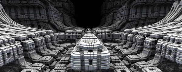 3d background of ancient alien tombs in white