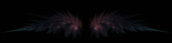 Gothic Stijl Demon Vleugels Zwarte Achtergrond — Stockfoto