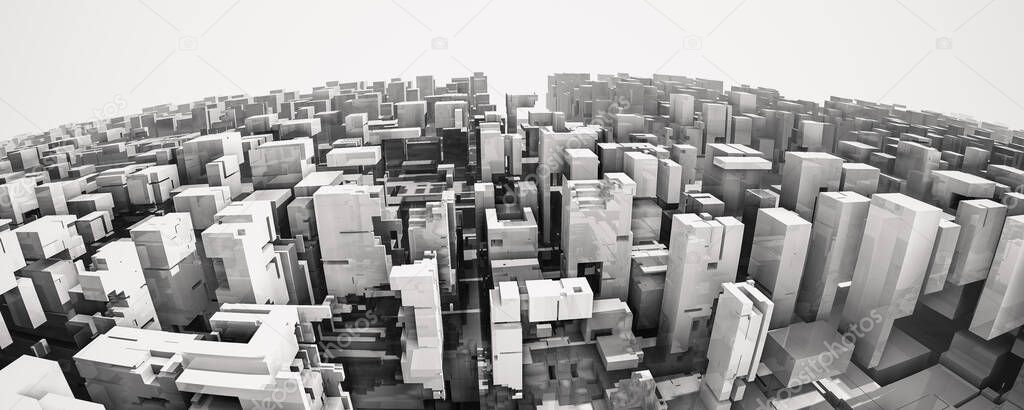 3d future scifi city view background