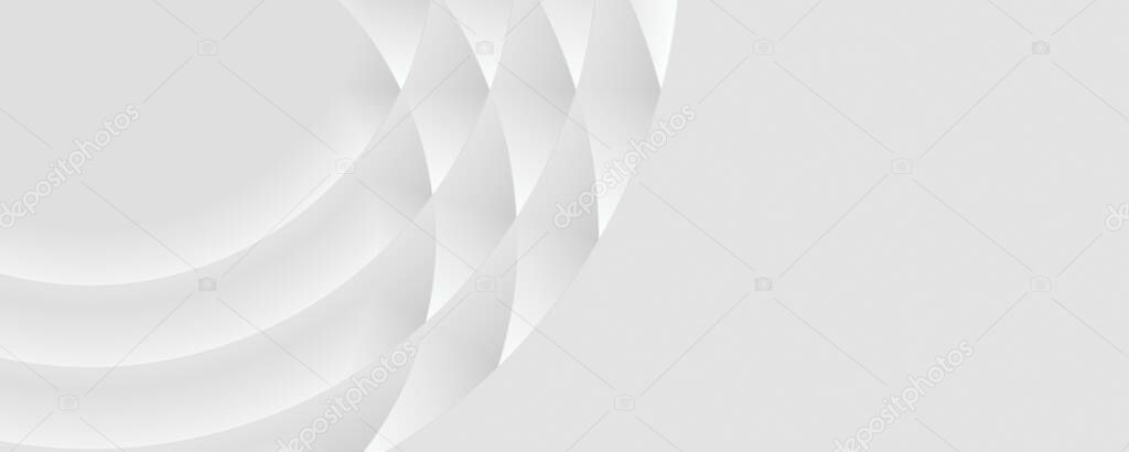 geometric circular white banner background