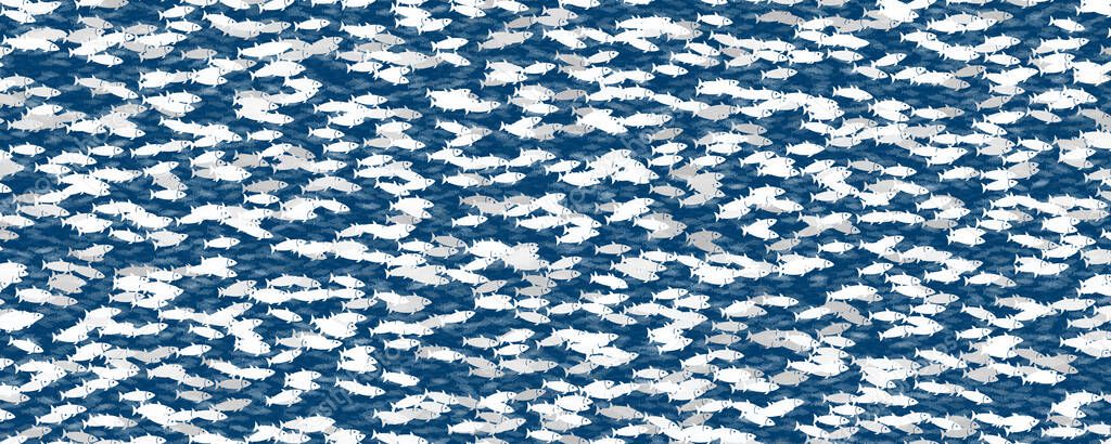 fish pattern with blue background