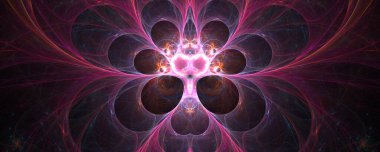 Mor fraktal soyut ağ arkaplanı