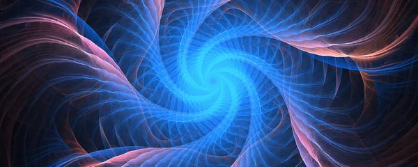 Abstracte Blauwe Spiraal Fractal Achtergrond — Stockfoto