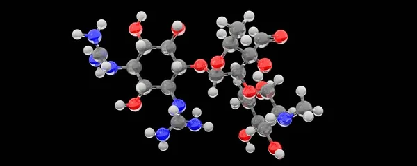 ストレプトマイシン分子の3Dガラス化学構造 — ストック写真