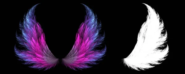 Magical Animal Wings White Clipping Mask — Stock Photo, Image