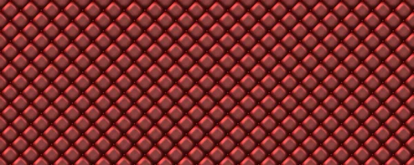 3D材料蒙扎红菱形沙发皮革纹理背景 — 图库照片