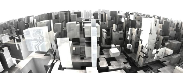 Jövőbeli Város Pixel Épület — Stock Fotó
