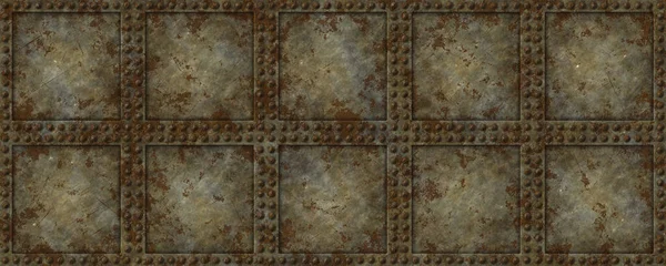 Material Steampunk Grunge Metal Panel Rusty Texture Background — Stock Photo, Image