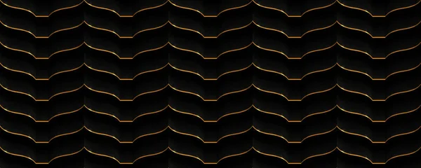 3d material luxury black gold metal scale seamless pattern background