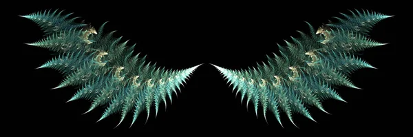 Мистические Зеленые Крылья Дьявола Дракона Черном Фоне — стоковое фото