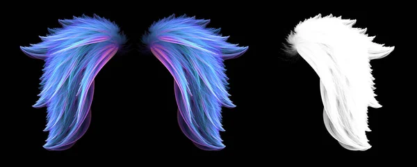 Мягкие Голубые Красочные Крылья Ангела Обрезкой Маски — стоковое фото