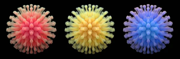 Vermelho Amarelo Azul Transparente Células Vírus Bacterianos — Fotografia de Stock