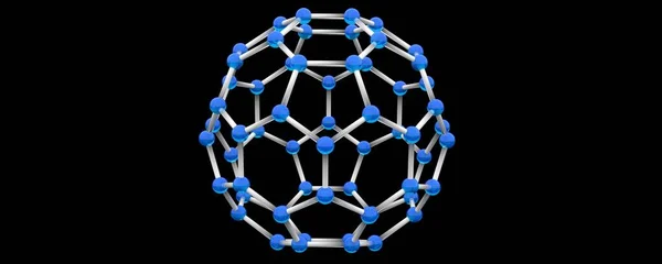 Sfär Blått Glas Molekyl Fulleren — Stockfoto