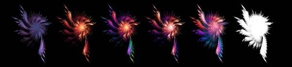 Colorful Collection Twisted Feather Wings Clipping Mask — Stock Photo, Image