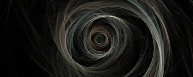 Siyah arkaplanda dönen fraktal patlama