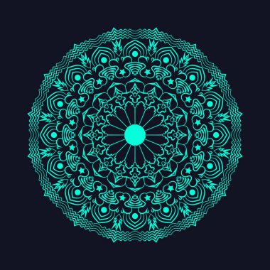 Renkli lüks arabesk mandala tasarımı. Asyalı, Arap, Koreli dekoratif çiçek arka plan tasarımı