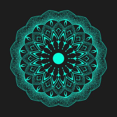 Renkli lüks arabesk mandala tasarımı. Asyalı, Arap, Koreli dekoratif çiçek arka plan tasarımı