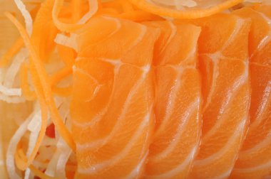 Somon çiğ sashimi arka plan