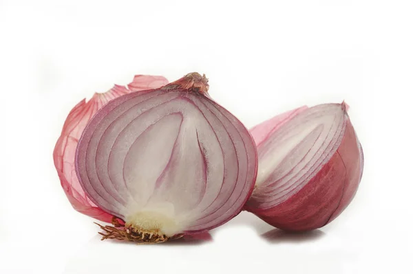 Cebolla Roja Aislada Sobre Fondo Blanco — Foto de Stock