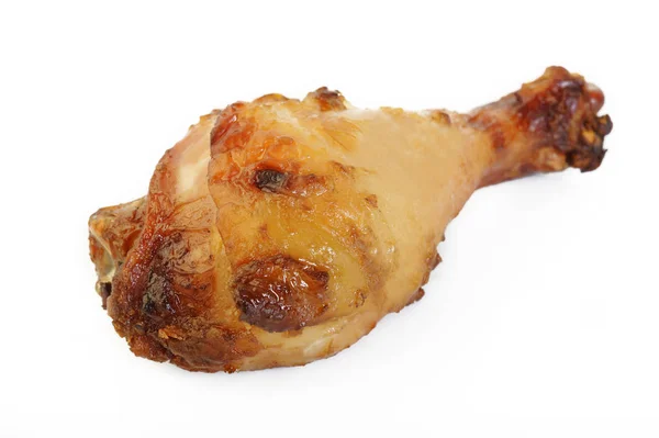 Roasted Chicken Drumstick White Background — Stock Photo, Image