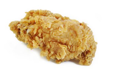 Beyaz arka plan üzerinde kızarmış tavuk göğsü