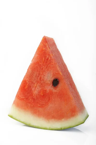 Skivad Vattenmelon Isolerad Vit Bakgrund — Stockfoto