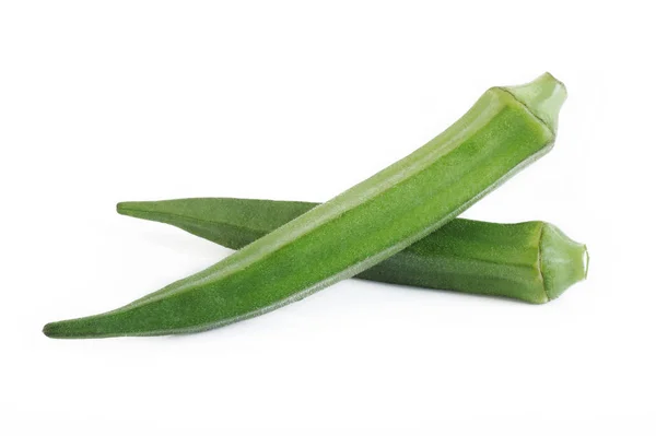 Okra Isolato Sfondo Bianco — Foto Stock