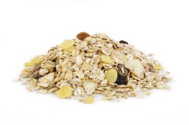 Beyaz arka plan üzerinde izole müsli