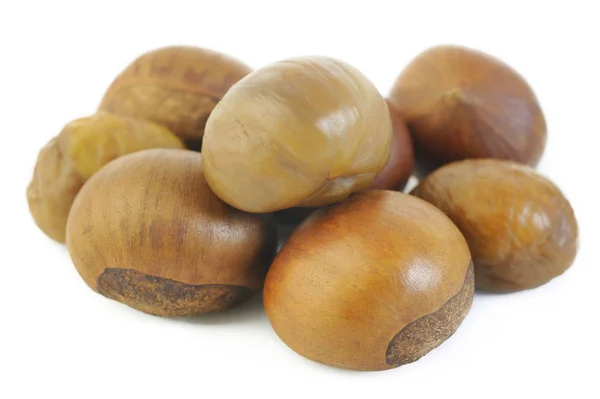 Roasted Chestnuts White Background — Stock Photo, Image