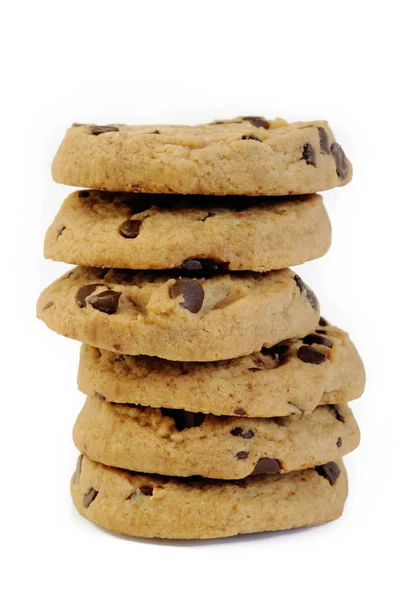 Cioccolato Chip Cookie Isolato Sfondo Bianco — Foto Stock