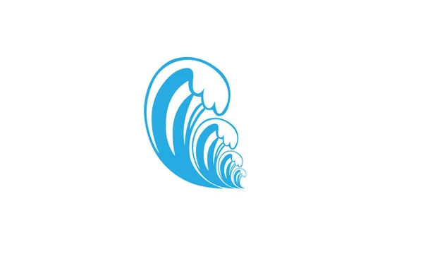 Lautan Gelombang Logo Aqua - Stok Vektor