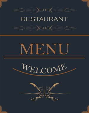 Otel restoran menüsü kartı