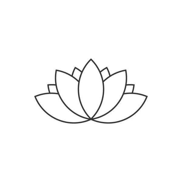 Lotus Icône Ligne Art — Image vectorielle