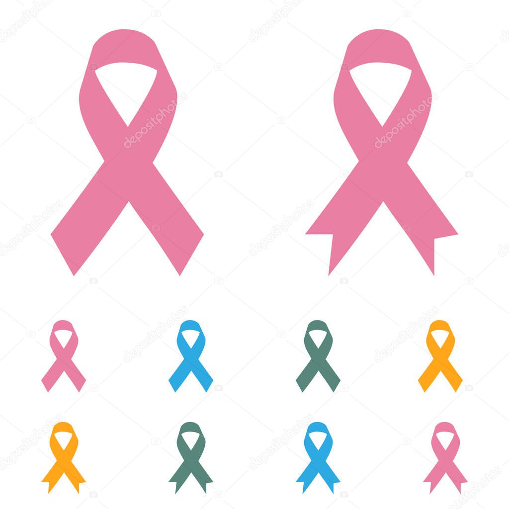 Cancer icons in different colors