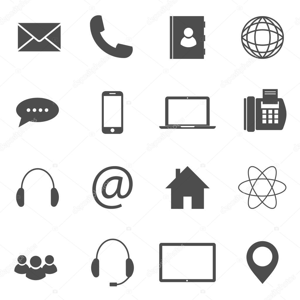 Contact social communication icons