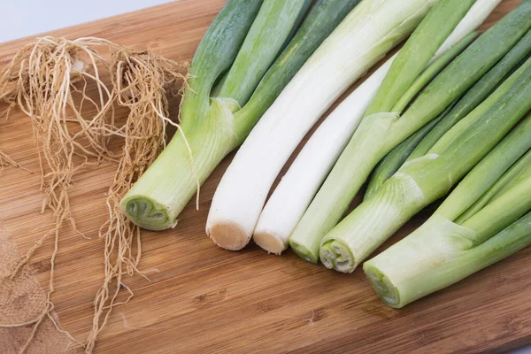 Close Image Chopped Spring Green Onions White Background — Stock Photo, Image