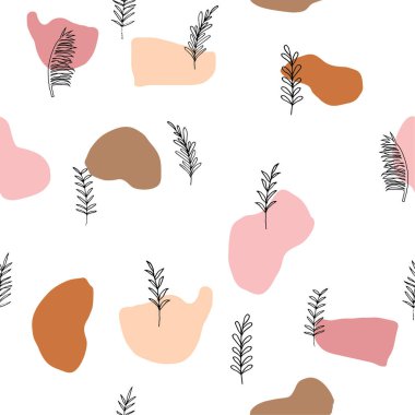 Çiçeksel tekrarlama kalıbı. Botanik vektör tasarımı tekstil, ambalaj, ambalaj vs. için harika. 