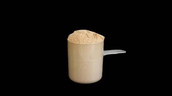 Proteina Siero Latte Uno Sfondo Nero — Foto Stock